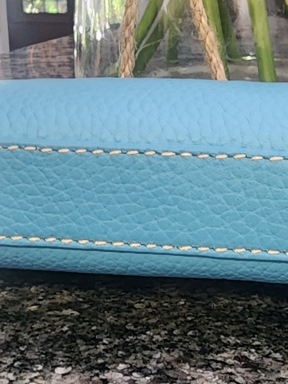 Dooney & Bourke Pebble Leather Kiss-Lock Coin Purse - Turquoise - Picture 4 of 7